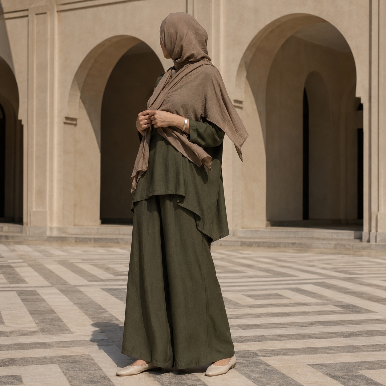 Wyndale wide-leg trouser set — Trouser Sets by RUQYAH. worn by a model.