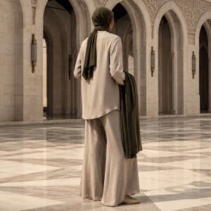 Purbeck palazzo co-ord — Trouser Sets by RUQYAH. worn by a model.