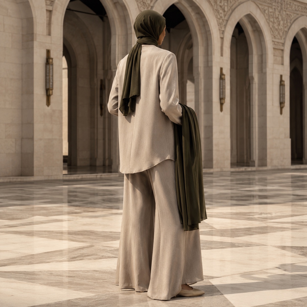 Purbeck palazzo co-ord — Trouser Sets by RUQYAH. worn by a model.