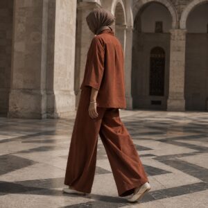 Quantock palazzo co-ord — Trouser Sets by RUQYAH. worn by a model.