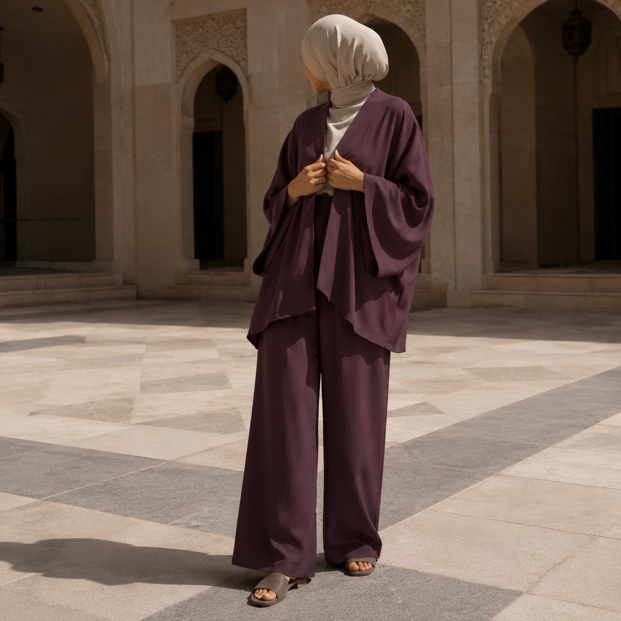 Brackenmoor wide-leg trouser set — Trouser Sets by RUQYAH. worn by a model.