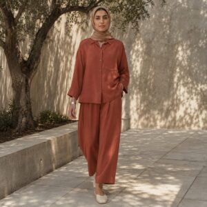 Orford wide-leg trouser set — Trouser Sets by RUQYAH. worn by a model.